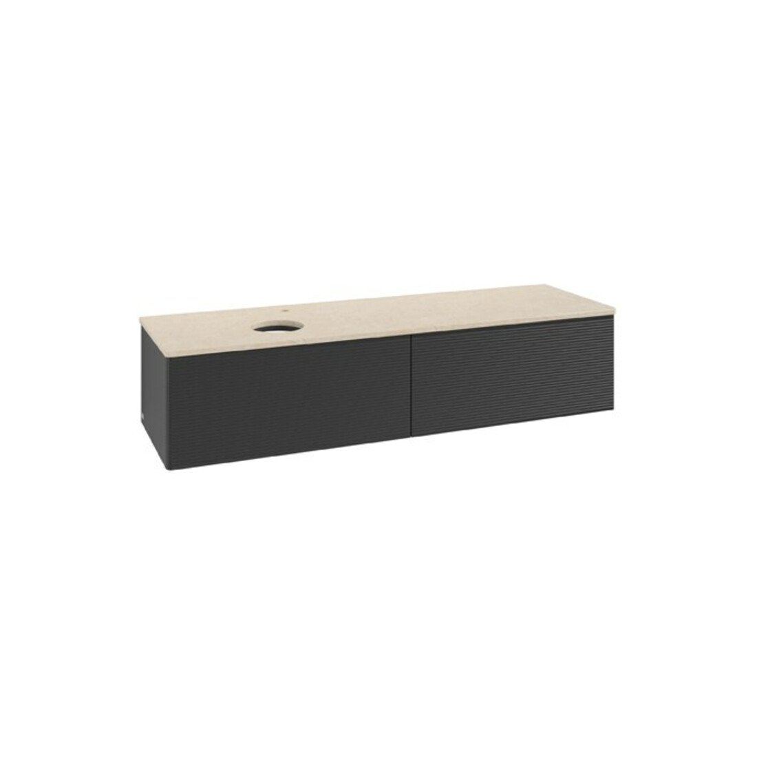 V&B Waschtischunterschrank mit Frontstruktur Antao 160x50cm, HL, WBP botti., bla m Lac