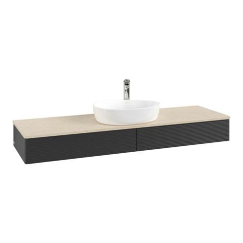 V&B Waschtischunterschrank mit Frontstruktur Antao 160x50cm, HL, WBP botti., bla m Lac