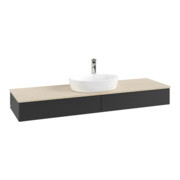 V&B Waschtischunterschrank mit Frontstruktur Antao 160x50cm, HL, WBP botti., bla m Lac-3