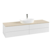 V&B Waschtischunterschrank mit Frontstruktur Antao 160x50cm, HL, WBP botti., glo wh. Lac