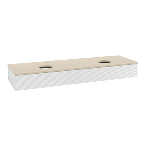 V&B Waschtischunterschrank mit Frontstruktur Antao 160x50cm, HL, WBP botti., glo wh. Lac