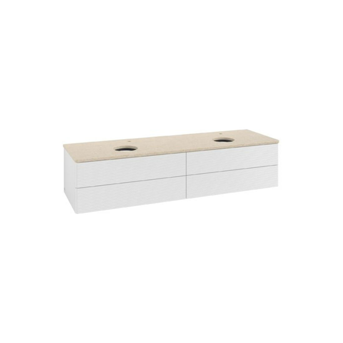 V&B Waschtischunterschrank mit Frontstruktur Antao 160x50cm, HL, WBP botti., glo wh. Lac