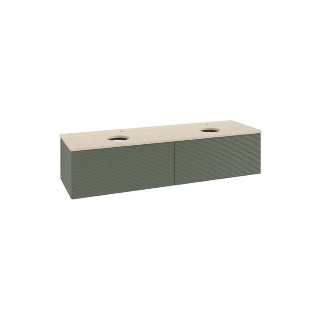 V&B Waschtischunterschrank mit Frontstruktur Antao 160x50cm, HL, WBP botti., lea gre. m Lac