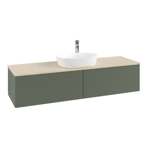 V&B Waschtischunterschrank mit Frontstruktur Antao 160x50cm, HL, WBP botti., lea gre. m Lac