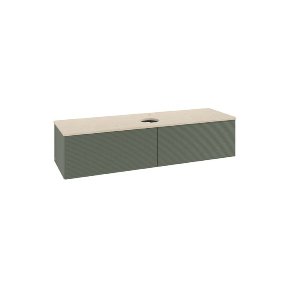 V&B Waschtischunterschrank mit Frontstruktur Antao 160x50cm, HL, WBP botti., lea gre. m Lac