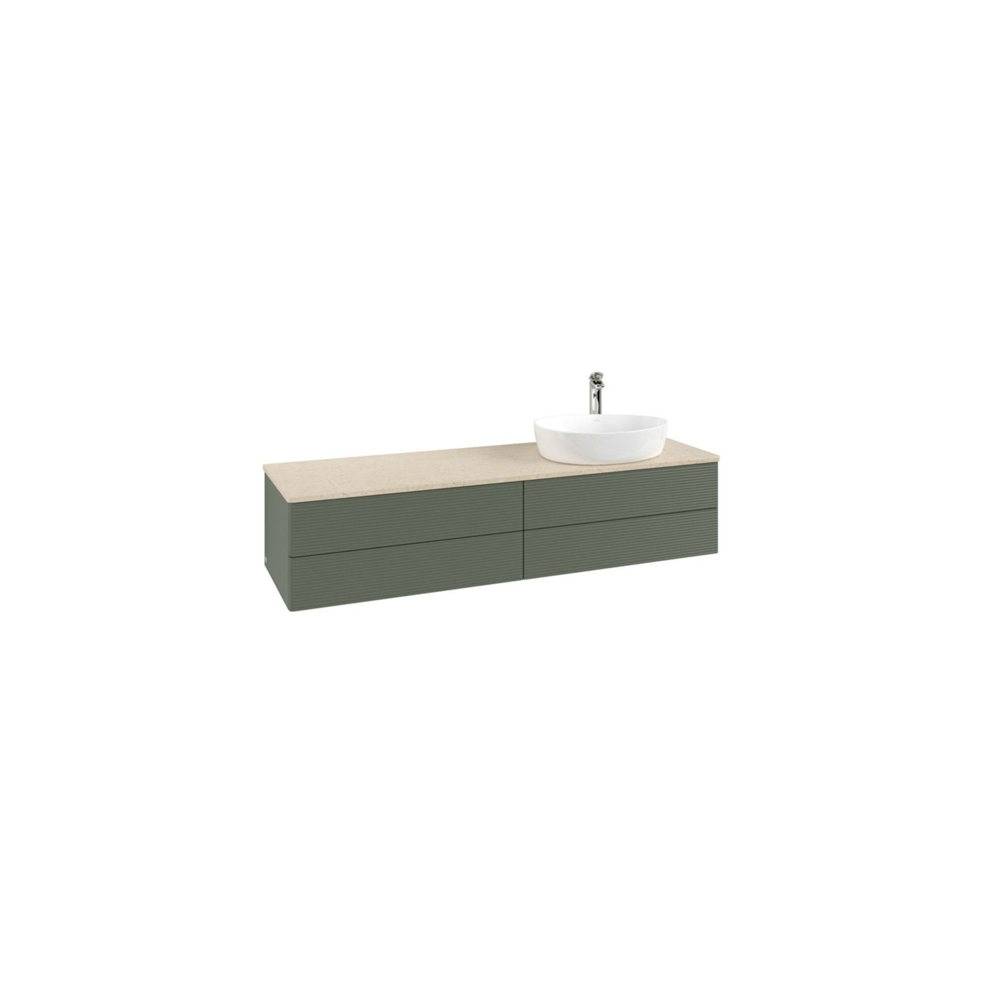 V&B Waschtischunterschrank mit Frontstruktur Antao 160x50cm, HL, WBP botti., lea gre. m Lac ; Villeroy & Boch