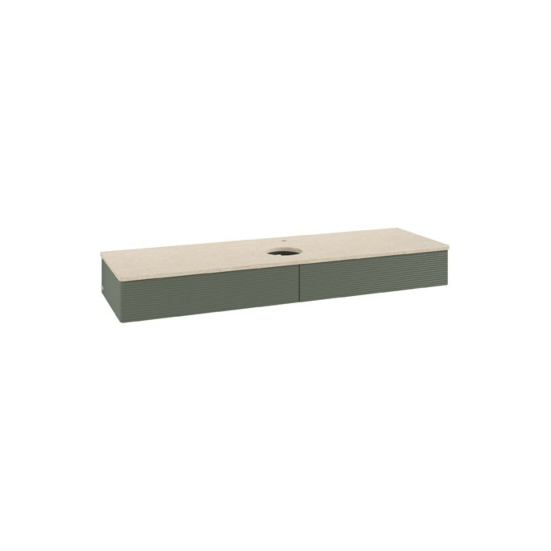 V&B Waschtischunterschrank mit Frontstruktur Antao 160x50cm, HL, WBP botti., lea gre. m Lac