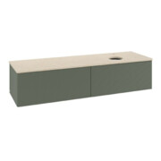 V&B Waschtischunterschrank mit Frontstruktur Antao 160x50cm, HL, WBP botti., lea gre. m Lac