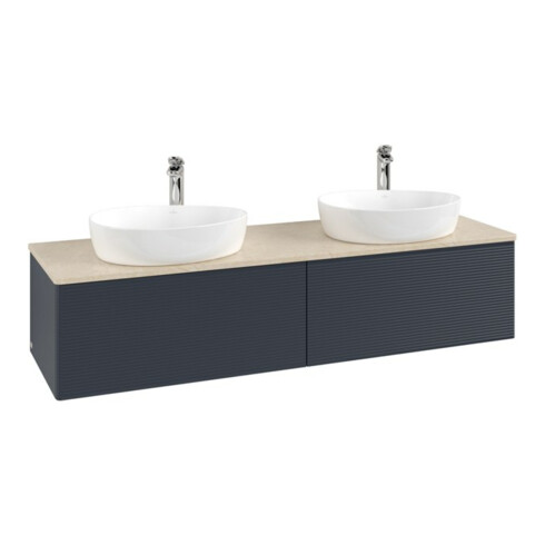 V&B Waschtischunterschrank mit Frontstruktur Antao 160x50cm, HL, WBP botti., md bl. m Lac