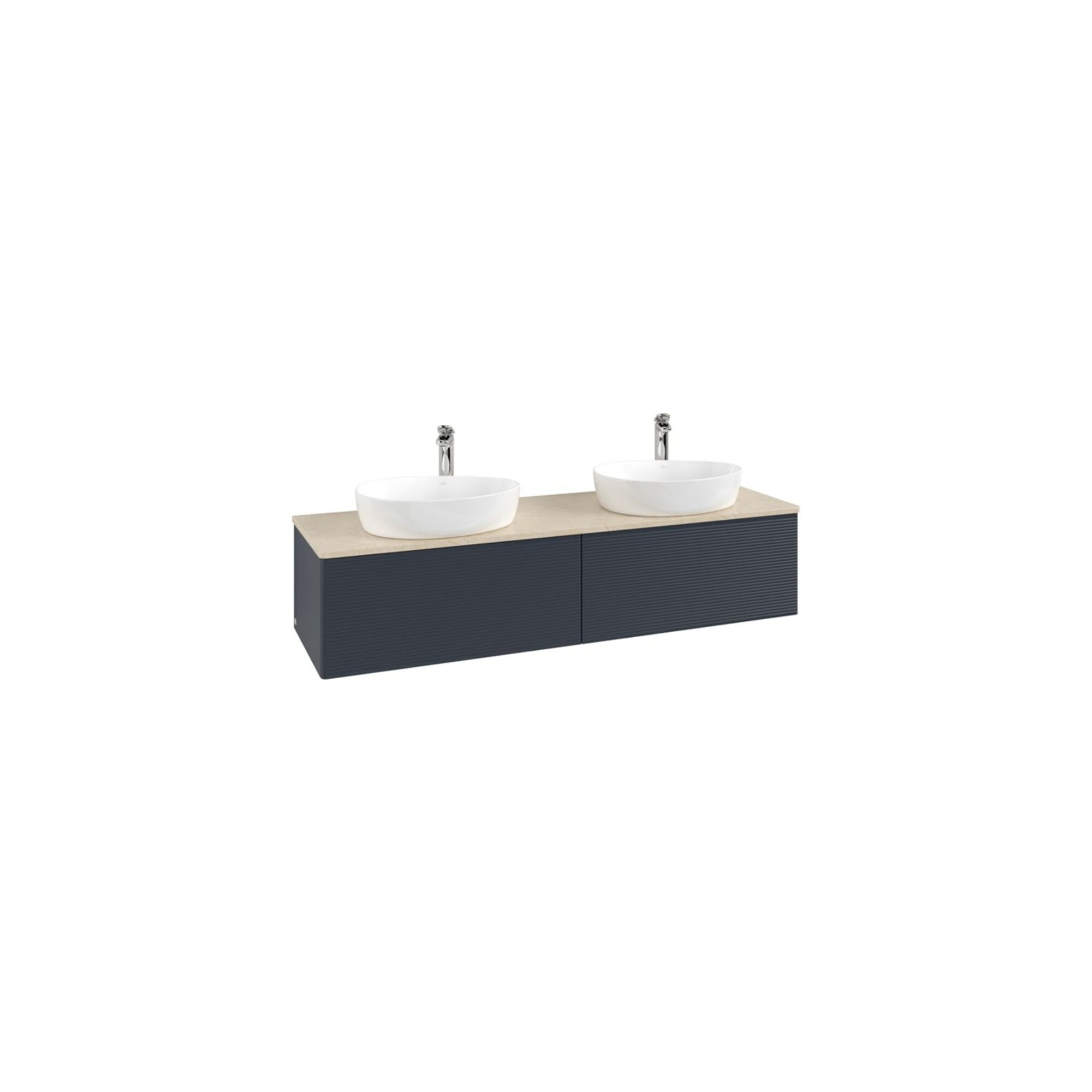 V&B Waschtischunterschrank mit Frontstruktur Antao 160x50cm, HL, WBP botti., md bl. m Lac ; Villeroy & Boch