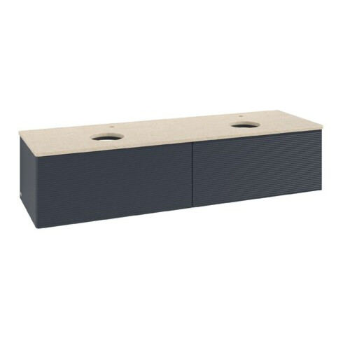 V&B Waschtischunterschrank mit Frontstruktur Antao 160x50cm, HL, WBP botti., md bl. m Lac