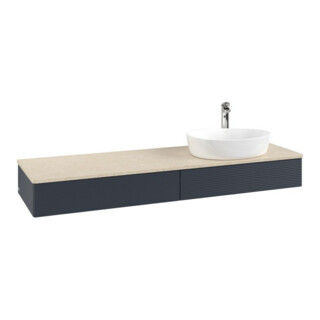 V&B Waschtischunterschrank mit Frontstruktur Antao 160x50cm, HL, WBP botti., md bl. m Lac