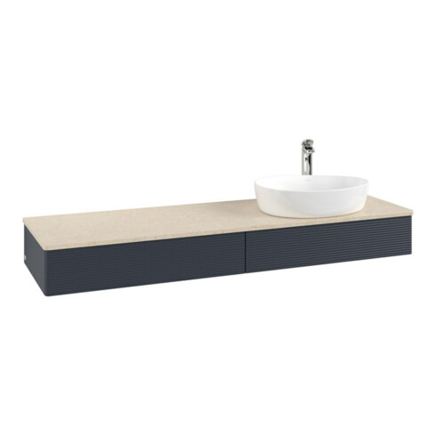 V&B Waschtischunterschrank mit Frontstruktur Antao 160x50cm, HL, WBP botti., md bl. m Lac