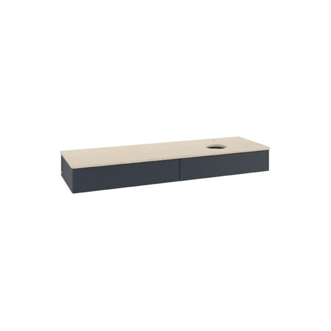 V&B Waschtischunterschrank mit Frontstruktur Antao 160x50cm, HL, WBP botti., md bl. m Lac