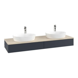 V&B Waschtischunterschrank mit Frontstruktur Antao 160x50cm, HL, WBP botti., md bl. m Lac