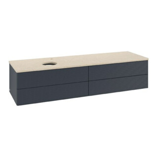 V&B Waschtischunterschrank mit Frontstruktur Antao 160x50cm, HL, WBP botti., md bl. m Lac