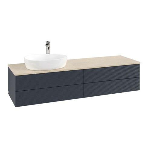 V&B Waschtischunterschrank mit Frontstruktur Antao 160x50cm, HL, WBP botti., md bl. m Lac