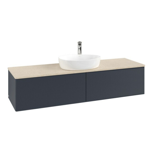 V&B Waschtischunterschrank mit Frontstruktur Antao 160x50cm, HL, WBP botti., md bl. m Lac
