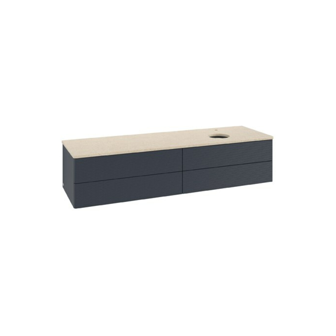 V&B Waschtischunterschrank mit Frontstruktur Antao 160x50cm, HL, WBP botti., md bl. m Lac