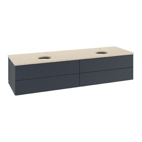 V&B Waschtischunterschrank mit Frontstruktur Antao 160x50cm, HL, WBP botti., md bl. m Lac