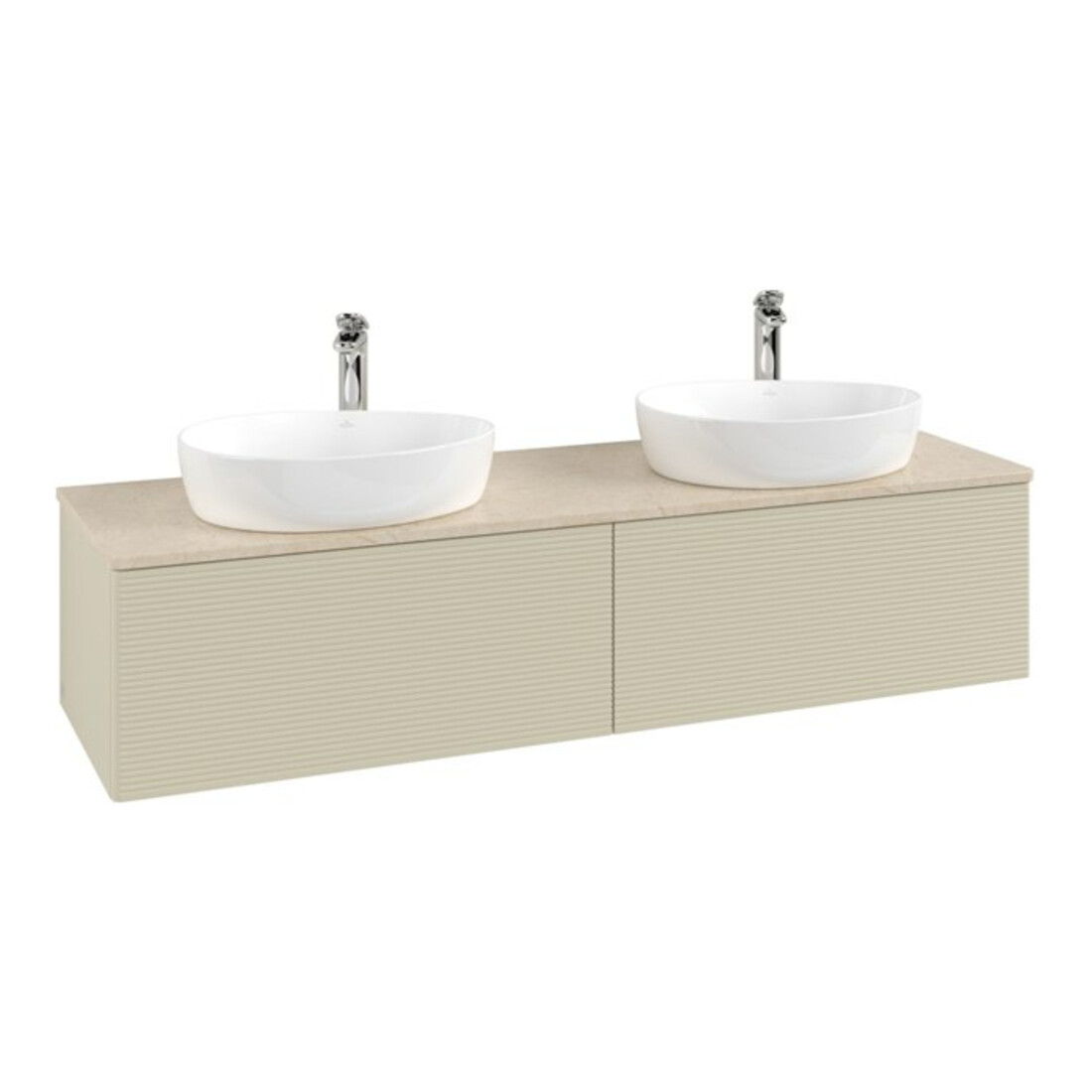 V&B Waschtischunterschrank mit Frontstruktur Antao 160x50cm, HL, WBP botti., si Gr m Lac