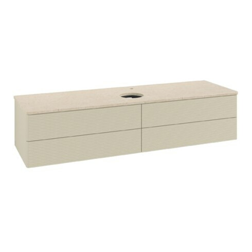 V&B Waschtischunterschrank mit Frontstruktur Antao 160x50cm, HL, WBP botti., si Gr m Lac