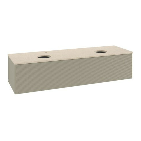 V&B Waschtischunterschrank mit Frontstruktur Antao 160x50cm, HL, WBP botti., st. Gr m Lac