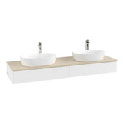 V&B Waschtischunterschrank mit Frontstruktur Antao 160x50cm, HL, WBP botti., wh. m Lac