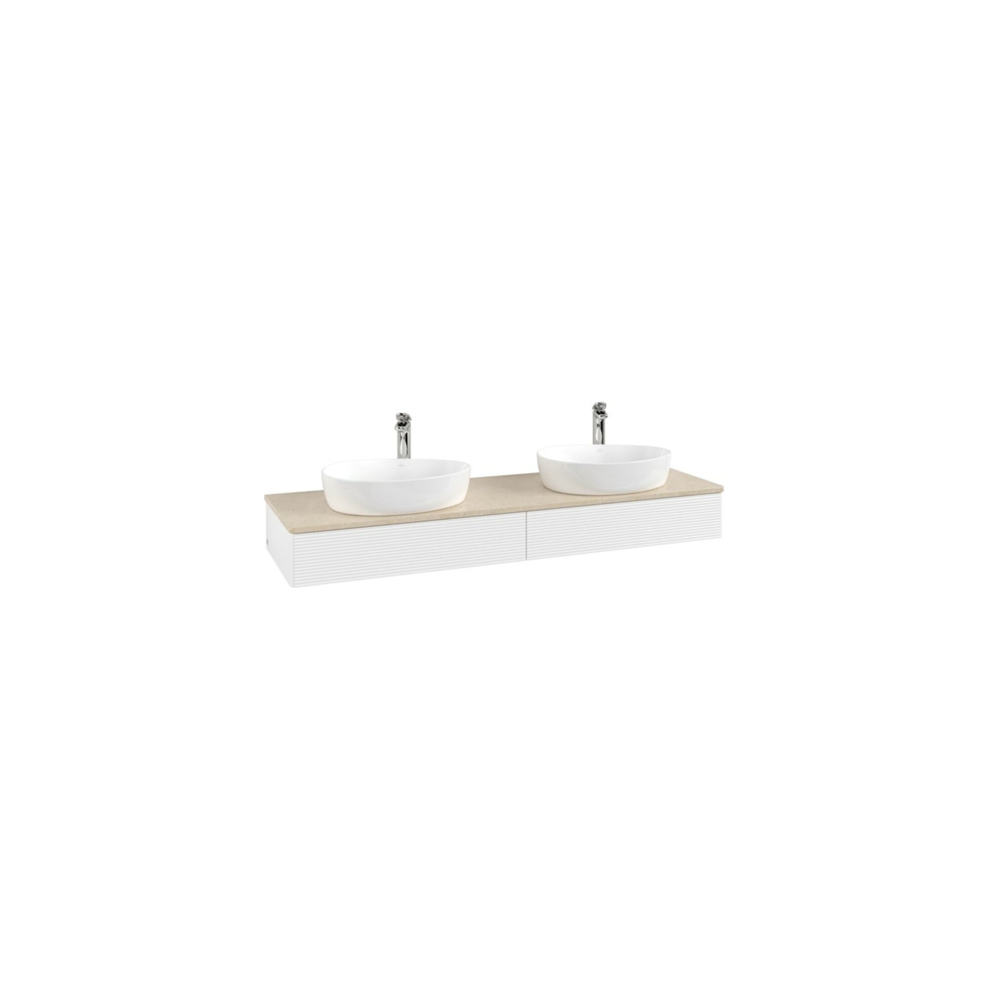 V&B Waschtischunterschrank mit Frontstruktur Antao 160x50cm, HL, WBP botti., wh. m Lac ; Villeroy & Boch