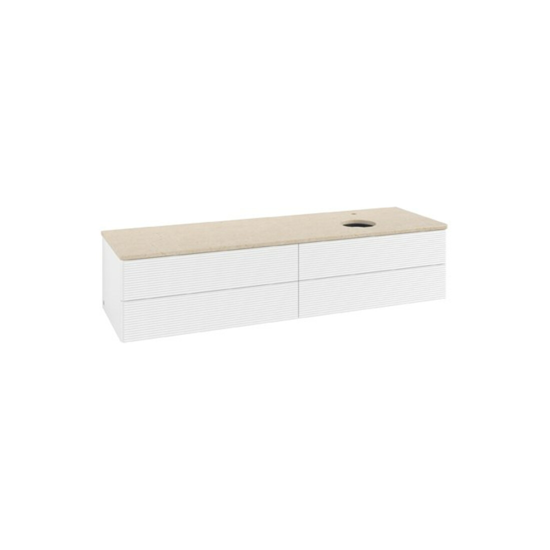 V&B Waschtischunterschrank mit Frontstruktur Antao 160x50cm, HL, WBP botti., wh. m Lac