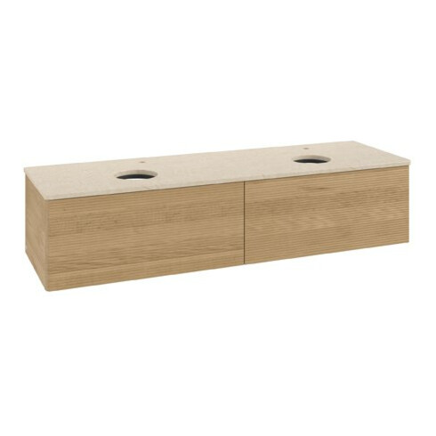 V&B Waschtischunterschrank mit Frontstruktur Antao 160x50cm, HL, WBP-farbe botti., hon. Oa