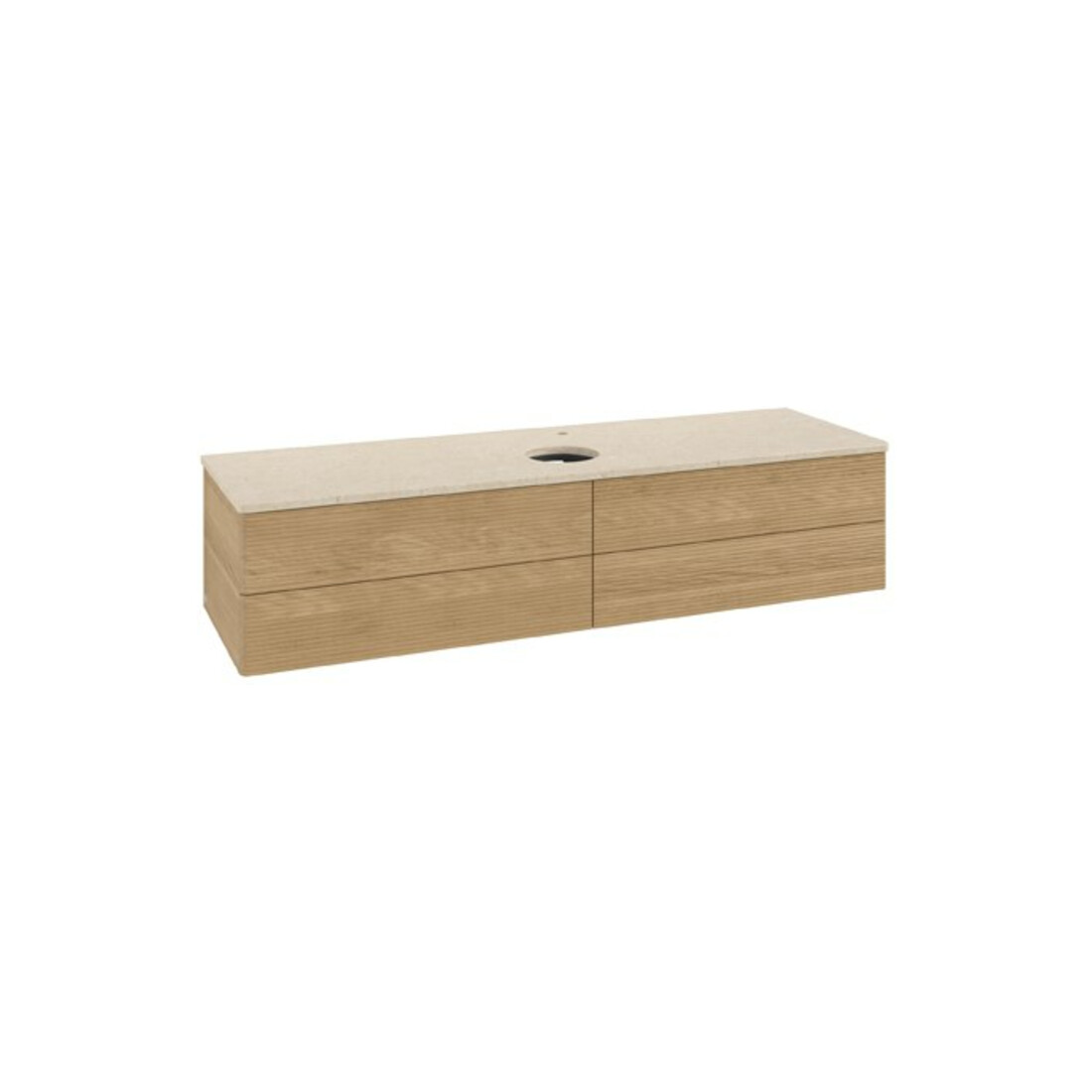V&B Waschtischunterschrank mit Frontstruktur Antao 160x50cm, HL, WBP-farbe botti., hon. Oa