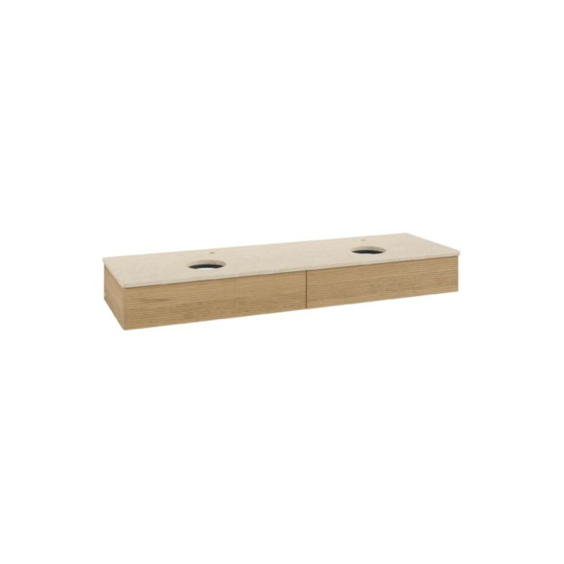 V&B Waschtischunterschrank mit Frontstruktur Antao 160x50cm, HL, WBP-farbe botti., hon. Oa