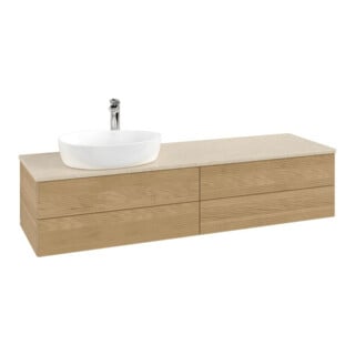 V&B Waschtischunterschrank mit Frontstruktur Antao 160x50cm, HL, WBP-farbe botti., hon. Oa