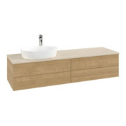 V&B Waschtischunterschrank mit Frontstruktur Antao 160x50cm, HL, WBP-farbe botti., hon. Oa