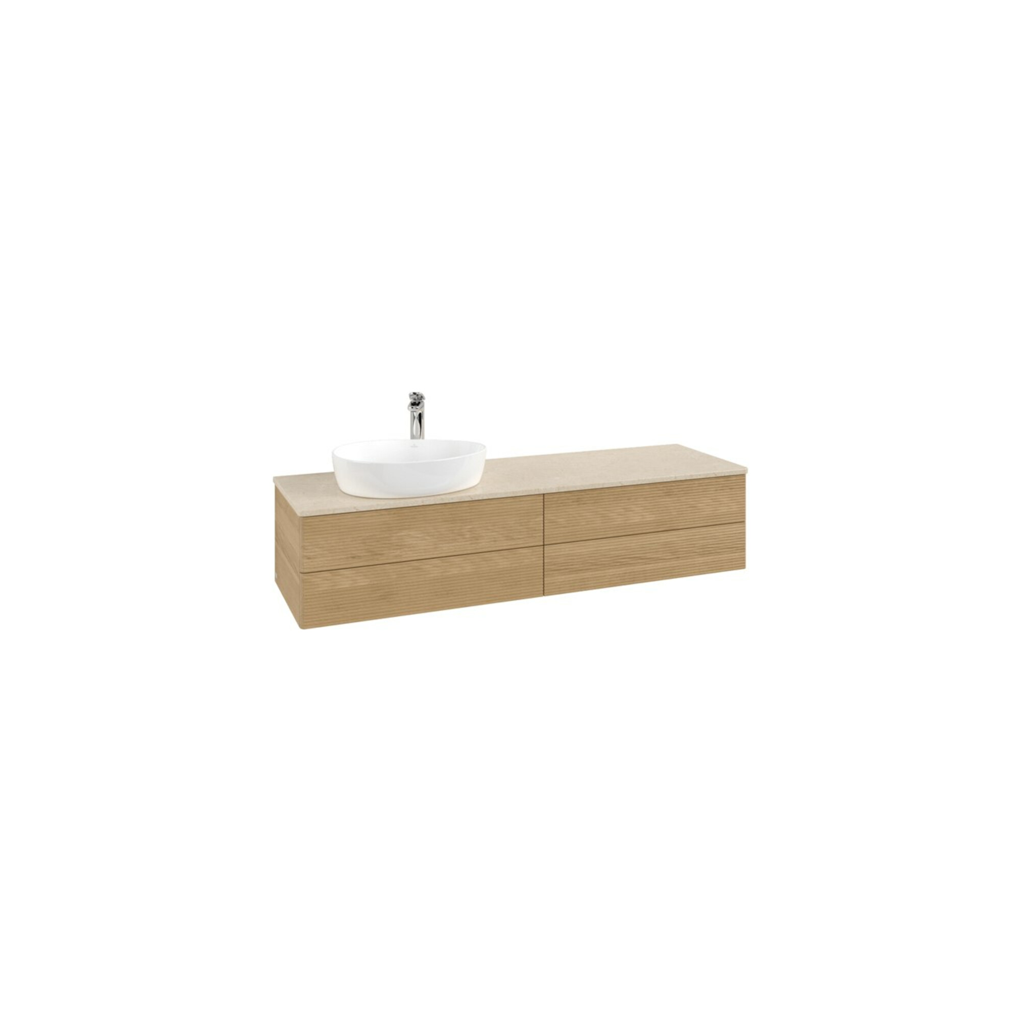 V&B Waschtischunterschrank mit Frontstruktur Antao 160x50cm, HL, WBP-farbe botti., hon. Oa ; Villeroy & Boch