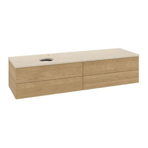 V&B Waschtischunterschrank mit Frontstruktur Antao 160x50cm, HL, WBP-farbe botti., hon. Oa