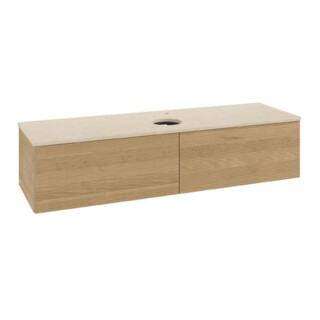 V&B Waschtischunterschrank mit Frontstruktur Antao 160x50cm, HL, WBP-farbe botti., hon. Oa