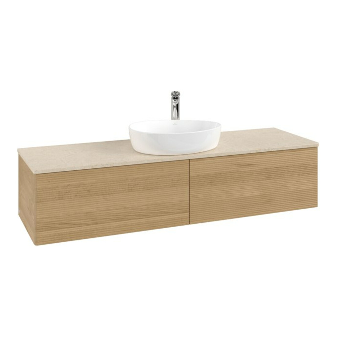 V&B Waschtischunterschrank mit Frontstruktur Antao 160x50cm, HL, WBP-farbe botti., hon. Oa