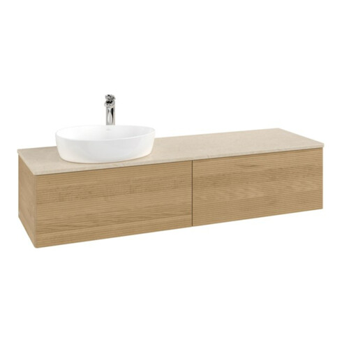 V&B Waschtischunterschrank mit Frontstruktur Antao 160x50cm, HL, WBP-farbe botti., hon. Oa