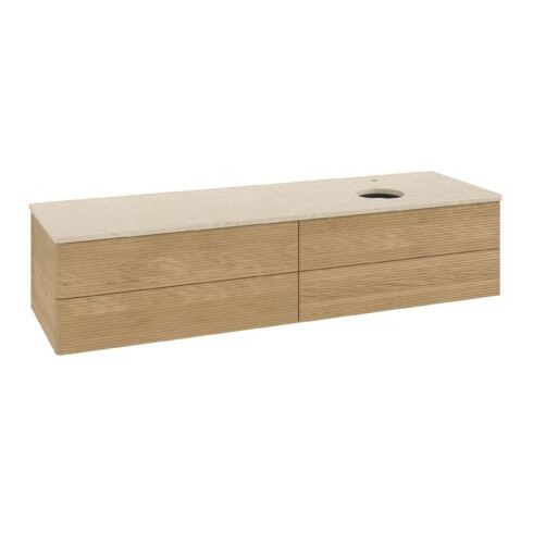 V&B Waschtischunterschrank mit Frontstruktur Antao 160x50cm, HL, WBP-farbe botti., hon. oak