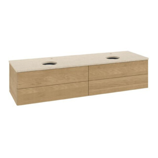 V&B Waschtischunterschrank mit Frontstruktur Antao 160x50cm, HL, WBP-farbe botti., hon. oak