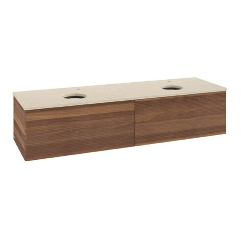 V&B Waschtischunterschrank mit Frontstruktur Antao 160x50cm, HL, WBP-farbe botti., w. wal