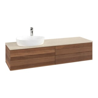 V&B Waschtischunterschrank mit Frontstruktur Antao 160x50cm, HL, WBP-farbe botti., w. wal