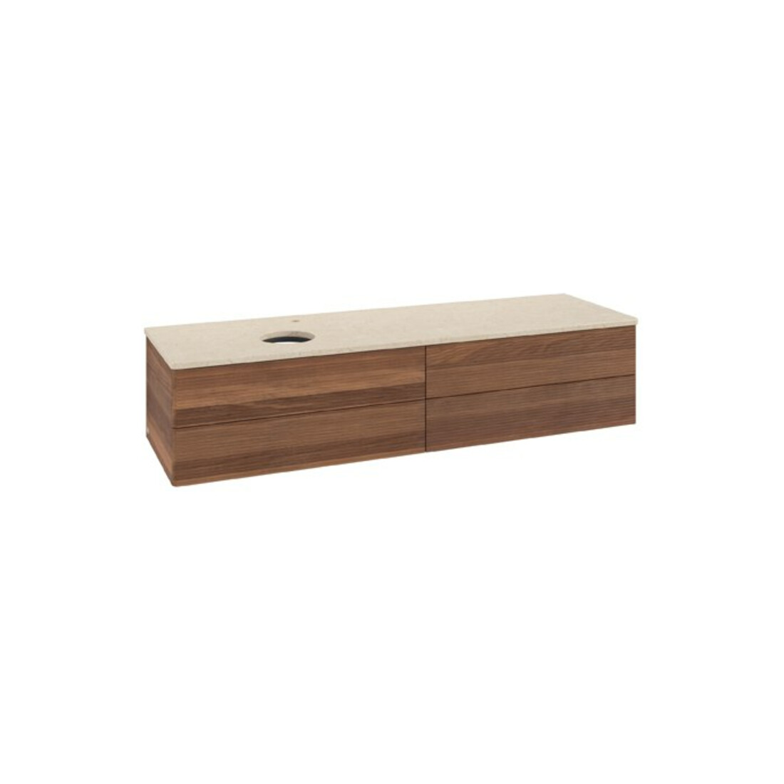V&B Waschtischunterschrank mit Frontstruktur Antao 160x50cm, HL, WBP-farbe botti., w. wal