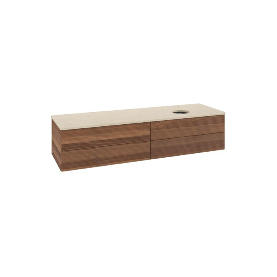 V&B Waschtischunterschrank mit Frontstruktur Antao 160x50cm, HL, WBP-farbe botti., w. wal