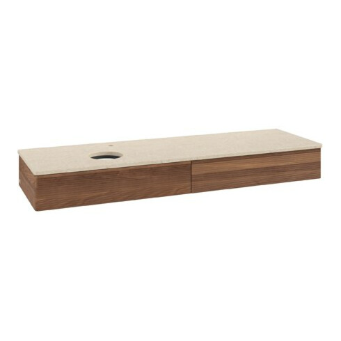 V&B Waschtischunterschrank mit Frontstruktur Antao 160x50cm, HL, WBP-farbe botti., w. wal
