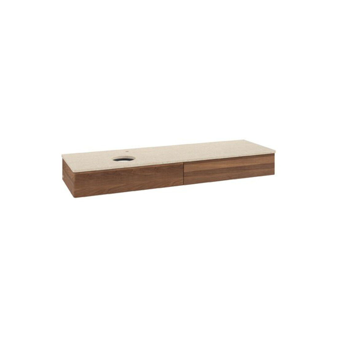 V&B Waschtischunterschrank mit Frontstruktur Antao 160x50cm, HL, WBP-farbe botti., w. wal