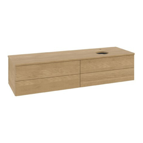 V&B Waschtischunterschrank mit Frontstruktur Antao 160x50cm, HL, WBP-farbe hon. Oa, hon. Oa