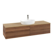 V&B Waschtischunterschrank mit Frontstruktur Antao 160x50cm, HL, WBP-farbe hon. Oa, w. wal